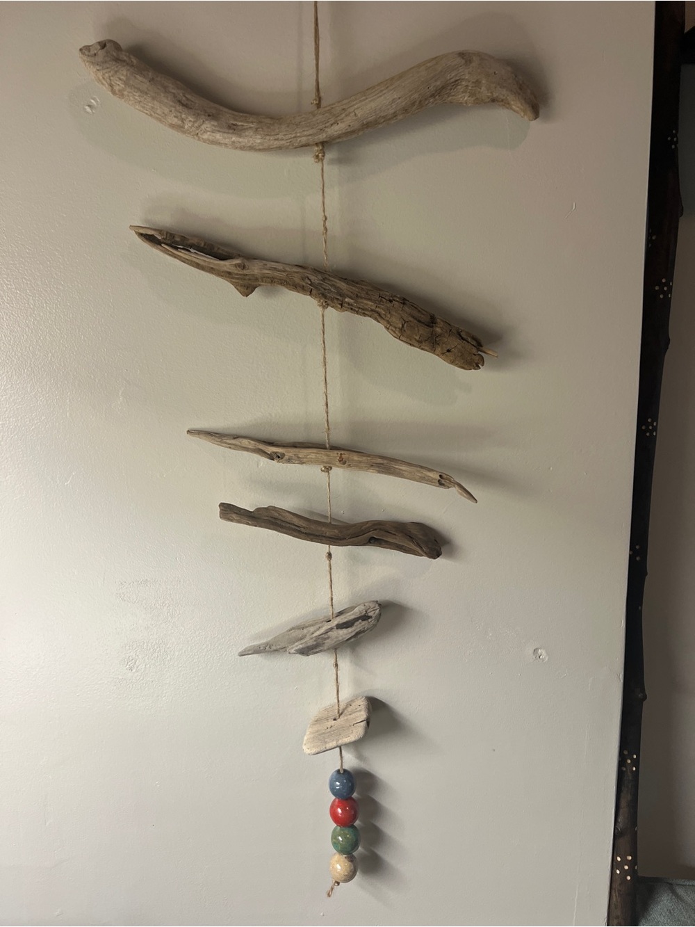 Natural driftwood wind decor from Potomac River